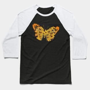 Butterflies on Yellow Background Baseball T-Shirt